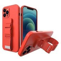 Rope Case silikonowe etui ze smyczą torebka smycz pasek do Xiaomi Redmi 10 czerwony