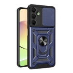 Etui pancerne Hybrid Armor Camshield z osłoną aparatu i metalowym ringiem do Samsung Galaxy A16 / A16 5G - niebieskie