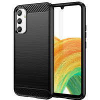 Etui Carbon Case etui do Samsung Galaxy A04e elastyczny silikonowy karbonowy pokrowiec czarne Case