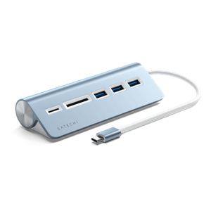 Satechi Aluminium - hub USB-C (czytnik kart micro/SD, 3x USB-A) (blue)