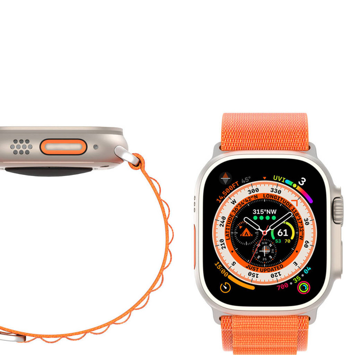 Sportowy pasek ze sprzączką do Apple Watch Ultra / 8 / 7 / 6 / SE / 5 / 4 / 3 / 2 / 1 (42, 44, 45, 49 mm) Dux Ducis Strap GS Version - pomarańczowy