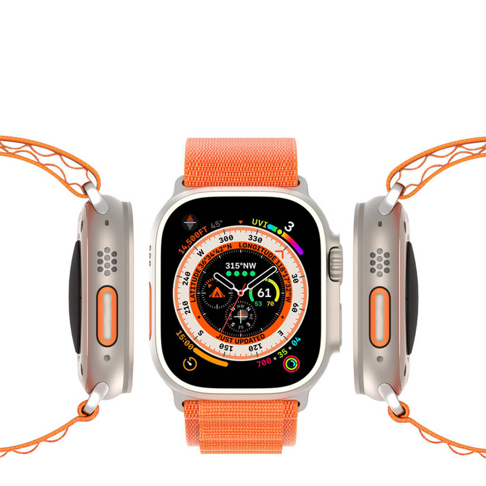 Sportowy pasek ze sprzączką do Apple Watch Ultra / 8 / 7 / 6 / SE / 5 / 4 / 3 / 2 / 1 (42, 44, 45, 49 mm) Dux Ducis Strap GS Version - pomarańczowy