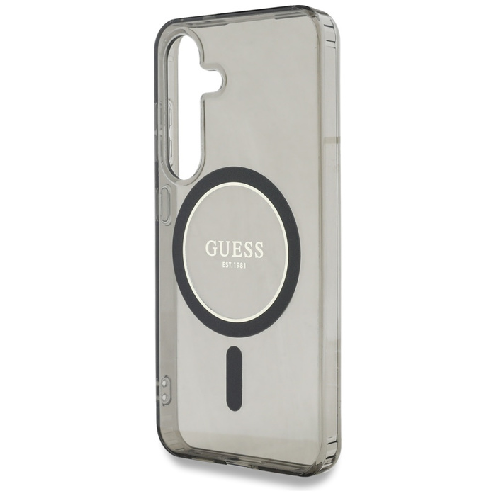 Etui Guess Glitter Circle Classic Logo    MagSafe do Samsung Galaxy S25 czarny