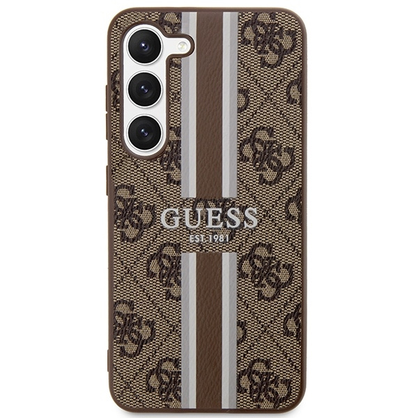 Etui Guess GUHCS23SP4RPSW S23 S911 brązowy/brown hardcase 4G Printed Stripe Case