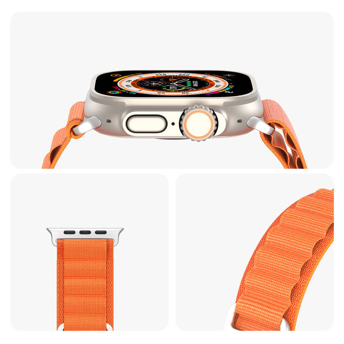 Sportowy pasek ze sprzączką do Apple Watch Ultra / 8 / 7 / 6 / SE / 5 / 4 / 3 / 2 / 1 (42, 44, 45, 49 mm) Dux Ducis Strap GS Version - pomarańczowy