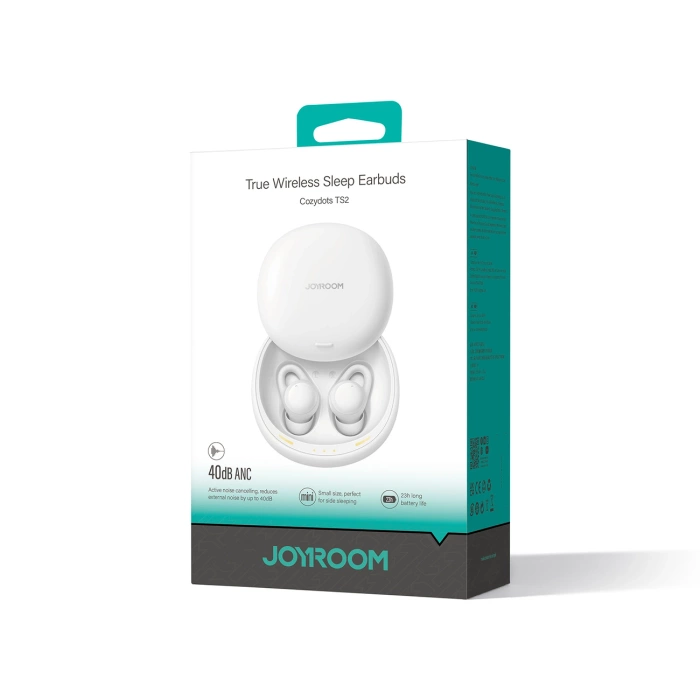 Słuchawki bezprzewodowe TWS Joyroom JR-TS2 Cozydots Series z aktywną redukcją szumów, Bluetooth 5.3 - białe