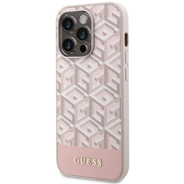 Etui Guess GUHMP14XHGCFSEP iPhone 14 Pro Max 6,7" różowy/pink hard case GCube Stripes MagSafe Case