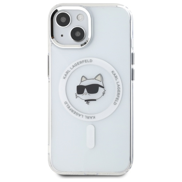 Karl Lagerfeld KLHMP15MHLSCHH iPhone 15   Plus 6.7" biały/white hardcase IML Metal Choupette Head MagSafe