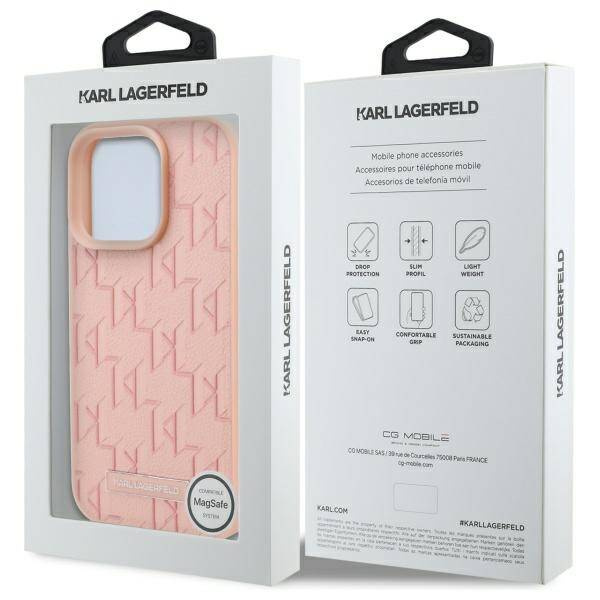 Etui Karl Lagerfeld iPhone 16 Pro 6.3" różowy/pink hardcase Hot Stamp Magsafe