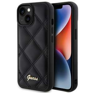 Etui Guess GUHCP15SPSQSQSK iPhone 15 6.1" czarny/black hardcase Quilted Metal Logo Case