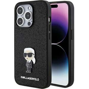 Etui Karl Lagerfeld KLHCP15XGKNPSK iPhone 15 Pro Max 6.7" czarny/black hardcase Fixed Glitter Ikonik Logo Metal Pin