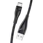 Kabel Pleciony USAMS USB-C 1m 2A U41 SJ392USB01 US-SJ392 Czarny