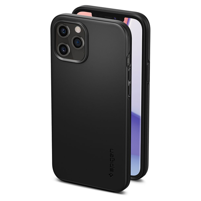 Etui SPIGEN iPhone 12 / 12 Pro Thin Fit Black Czarne Case