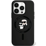 Etui Karl Lagerfeld KLHMP15XSCMKCRHK iPhone 15 Pro Max 6.7" czarny/black hardcase Silicone Karl & Choupette Ring MagSafe