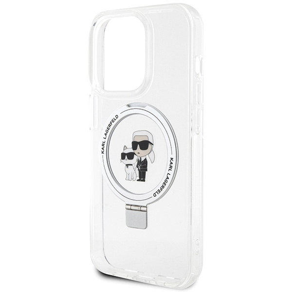 Karl Lagerfeld KLHMP15XHMRSKCH iPhone 15 Pro Max 6.7" biały/white hardcase Ring Stand Karl&Choupettte MagSafe