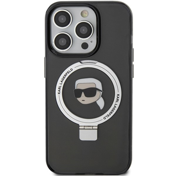 Etui Karl Lagerfeld KLHMP15LHMRSKHK iPhone 15 Pro 6.1" czarny/black hardcase Ring Stand Karl Head MagSafe Case