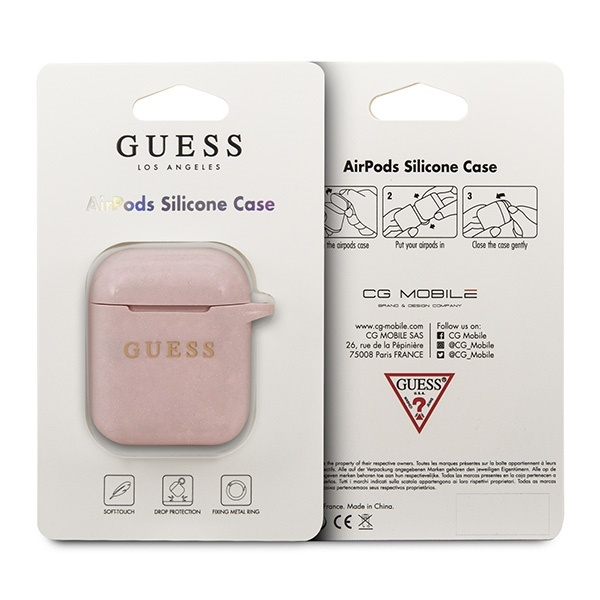 Etui GUESS Apple AirPods Silicone Cover Jasnoróżowy Case