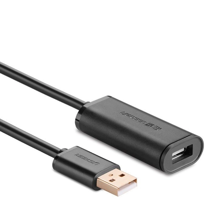 Ugreen kabel aktywny przedłużacz USB 2.0 480 Mbps 10 m czarny (US121 10321)