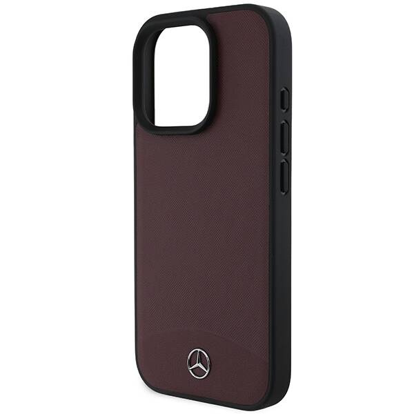 Etui Mercedes iPhone 16 Pro 6.3" czerwony/red hardcase Textured And Plain Leather MagSafe