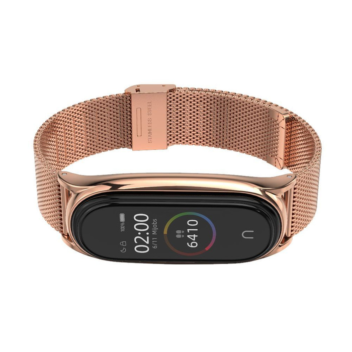 Pasek TECH-PROTECT Milaneseband Xiaomi Mi Band 5 Rose Gold Złoty