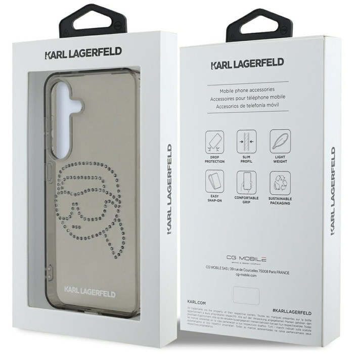 Etui Karl Lagerfeld Rhinestones Karl      Head Logo do Samsung Galaxy S25 czarny