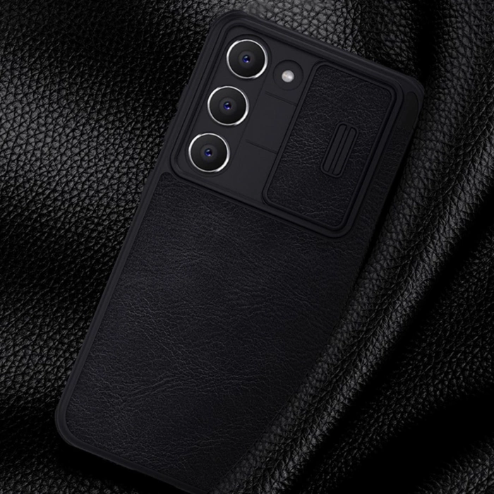 Nillkin Qin Leather Pro Case etui Samsung Galaxy S23+ pokrowiec z klapką osłona na aparat czerwone