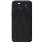 Nillkin Qin Pro Leather Case Iphone 15 Plus (6.7), BLACK / CZARNY