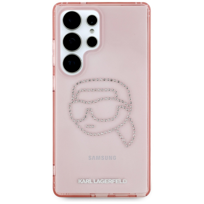 Etui Karl Lagerfeld Rhinestones K. Head   Logo do Samsung Galaxy S25 Ultra różowy