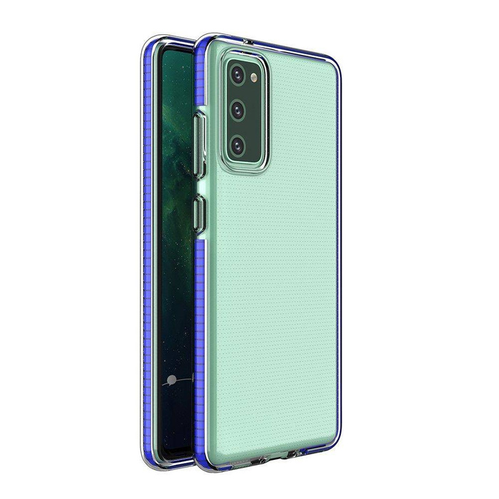 Spring Case pokrowiec żelowe etui z kolorową ramką do Samsung Galaxy S21 Ultra 5G niebieski