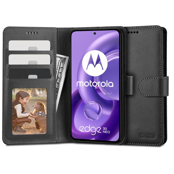 Etui Tech-Protect Wallet Motorola Edge 30 Neo Black Case