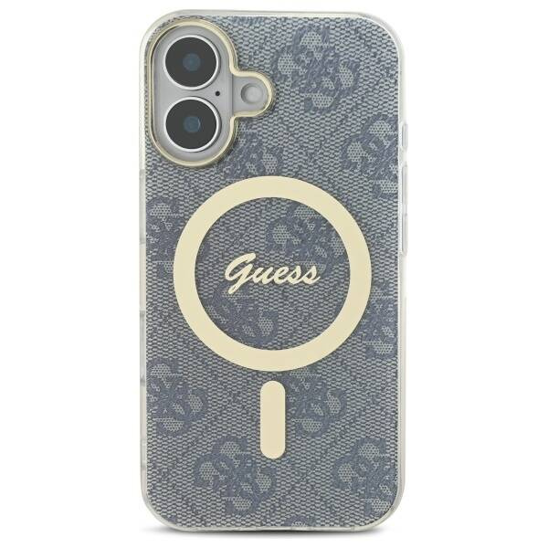 Etui Guess iPhone 16 6.1" niebieski/blue hardcase IML 4G MagSafe