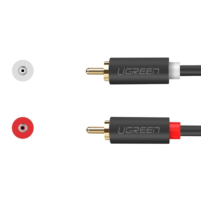 Przewód 2x RCA (Cinch) do 2x RCA (Cinch) UGREEN AV104 1m (czarny)