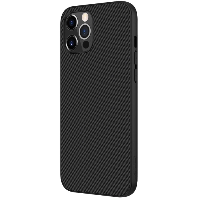 Nillkin Synthetic Fiber Case pancerne etui pokrowiec do iPhone 12 Pro Max czarny