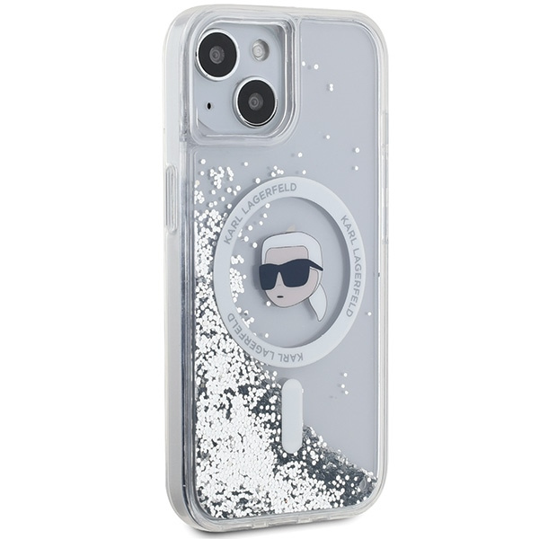 Etui Karl Lagerfeld KLHMP15SLGKISGH iPhone 15 / 14 / 13 6.1" hardcase transparent Liquid Glitter Karl Head Magsafe