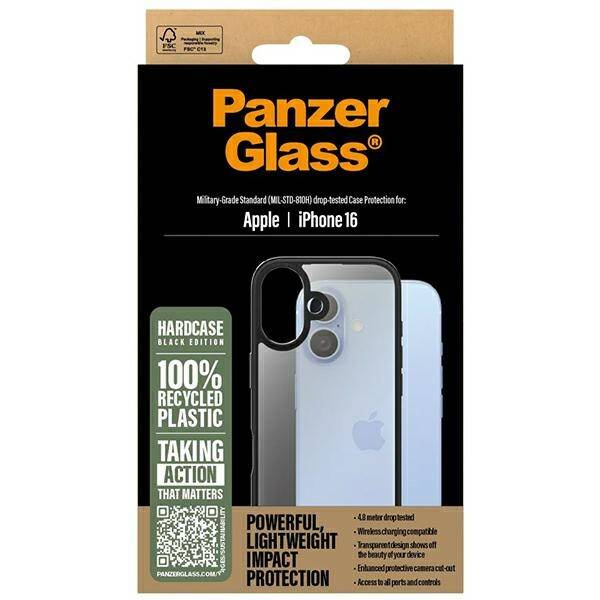 Etui PanzerGlass HardCase iPhone 16 6.1" czarny/black 1295