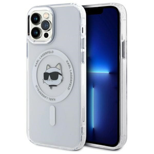 Karl Lagerfeld KLHMP12MHLSCHH iPhone 12   / 12 Pro 6.1" biały/white hardcase IML Metal Choupette Head MagSafe