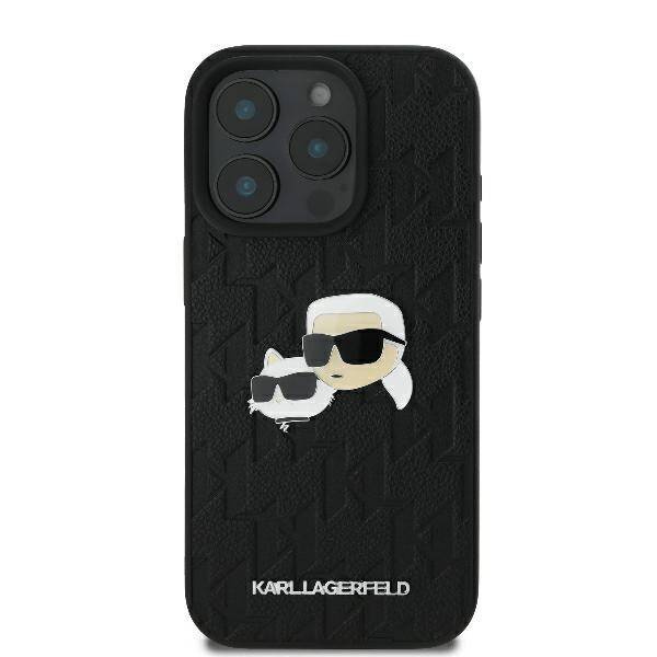 Etui Karl Lagerfeld iPhone 16 Pro Max 6.9" czarny/black hardcase Monogram Karl&Chaoupette Head Pin