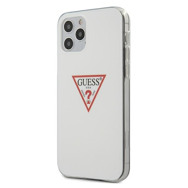 Etui GUESS Apple iPhone 12 12 Pro Triangle Collection Biały Hardcase