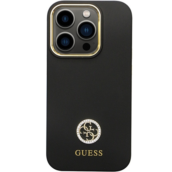 Etui Guess GUHCP14LM4DGPK iPhone 14 Pro 6.1" czarny/black hardcase Silicone Logo Strass 4G Case