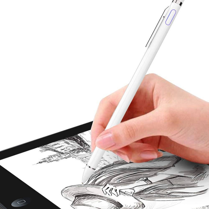 Cartinoe pojemnościowy rysik stylus pen do iPad z cienką końcówką 1,5 mm biały