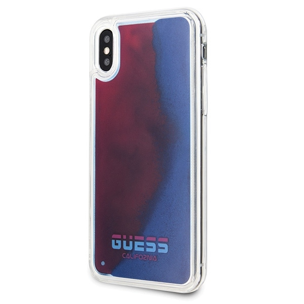 Etui GUESS Apple iPhone X XS California Glow in the Dark Czerwony Hardcase