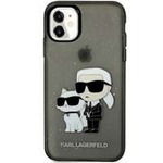 Etui Karl Lagerfeld iPhone 11 6,1" czarny/black hardcase Gliter Karl&Choupette