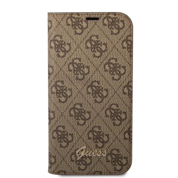 Etui GUESS Apple iPhone 14 Pro Book 4G Vintage Gold Logo Brązowy Case