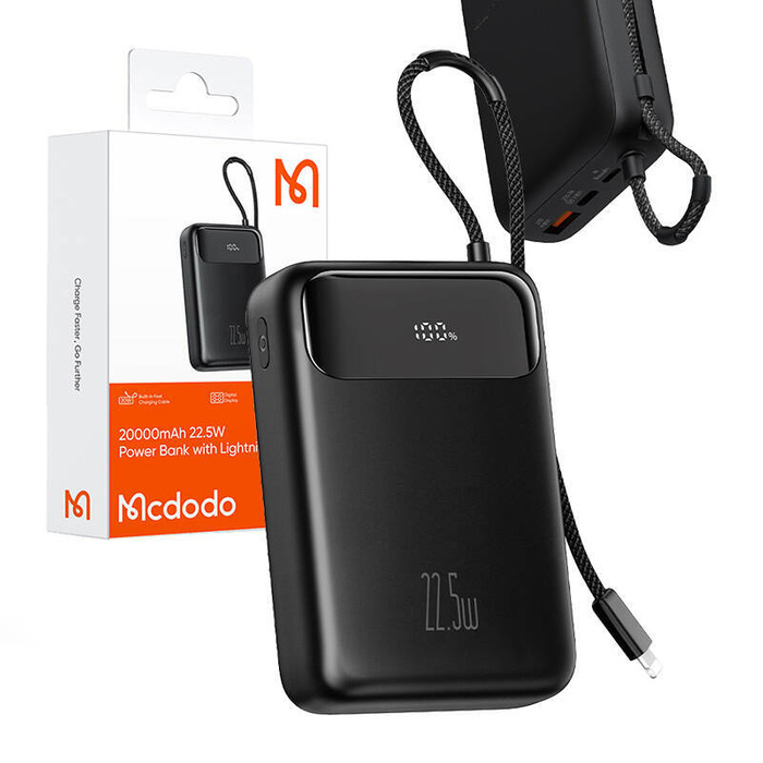 Power Bank Mcdodo  MC-3710 Digital Dis 20000mAh, 22.5W (czarny)