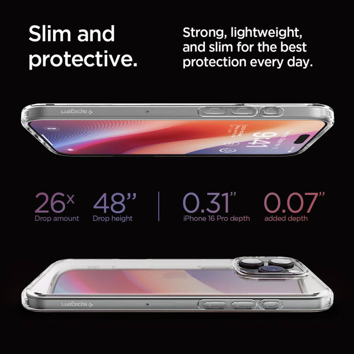 ETUI SPIGEN ULTRA HYBRID IPHONE 16 PRO CRYSTAL CLEAR