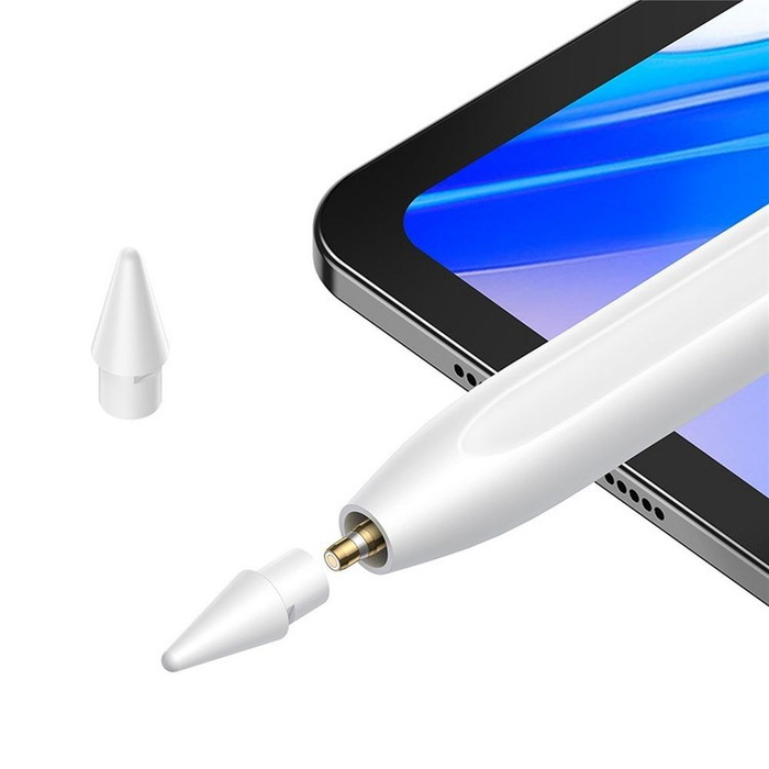 BASEUS rysik do telefonu pojemnościowy Stylus Writing 2 Lite LED (wersja aktywna + kabel Typ C do Typ C) 130 mAh biały P80015802213-01/BS-PS010