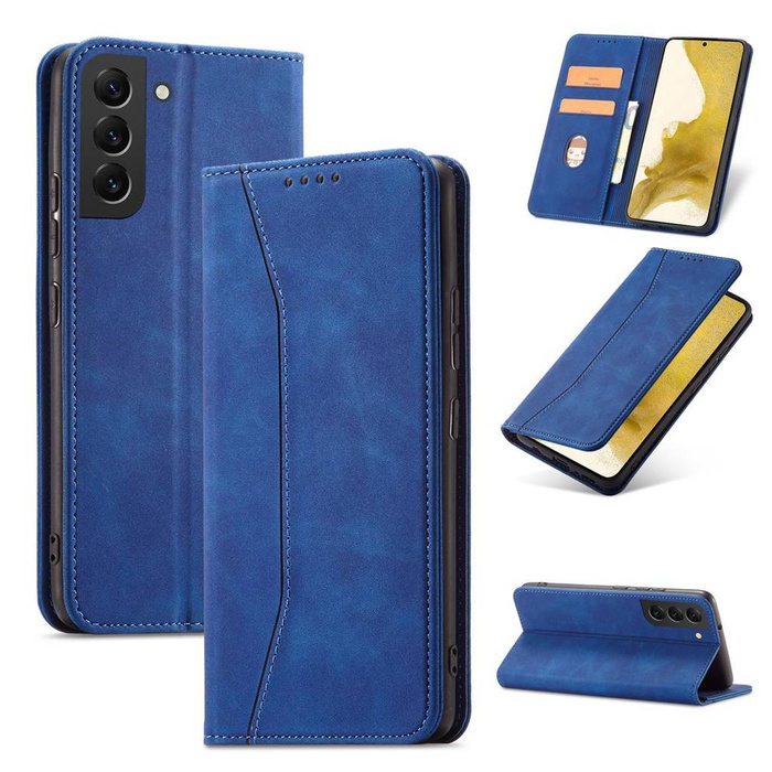 Magnet Fancy Case etui Samsung Galaxy S23 Ultra pokrowiec z klapką portfel podstawka niebieskie