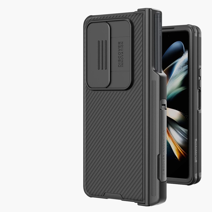 Nillkin CamShield Pro Case (suit) etui Samsung Galaxy Z Fold 4 pokrowiec z osłoną na aparat podstawka niebieskie