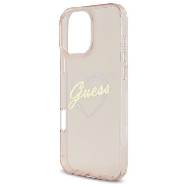 Etui Guess iPhone 16 Pro Max 6.9" różowy/pink hardcase IML Heart