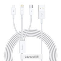 [PO ZWROCIE] Baseus Superior 3w1 kabel USB - Lightning / USB Typ C / micro USB 3,5 A 1,5 m Biały (CAMLTYS-02)